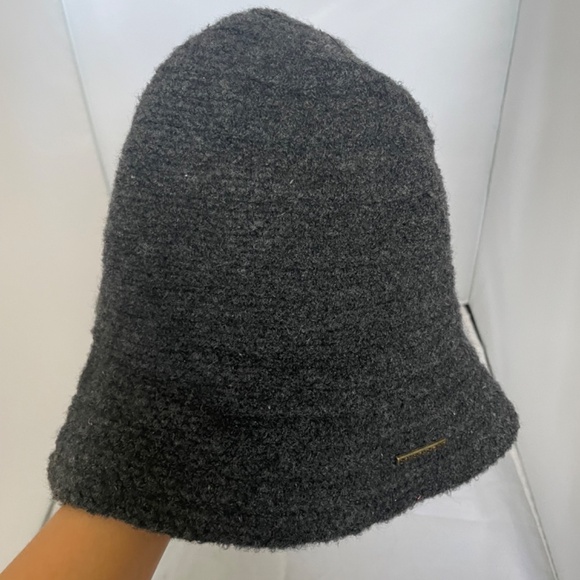 Vintage Wool/Cashmere Charcoal Gray Women's Stetson Bucket Hat - Picture 2 of 5